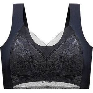 ZenChic Bra Black Wireless Lace Mesh Bralette XL Seamless Comfort Bra NWT